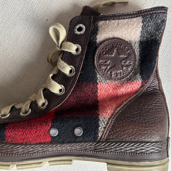 Converse x Woolrich Lumberjack Plaid Boots - MEN 6.5 - Picture 7 of 11